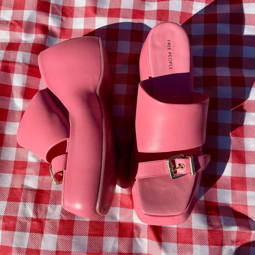 Free People Mila Minimal Wedge in Watermelon - Picture 2 of 8